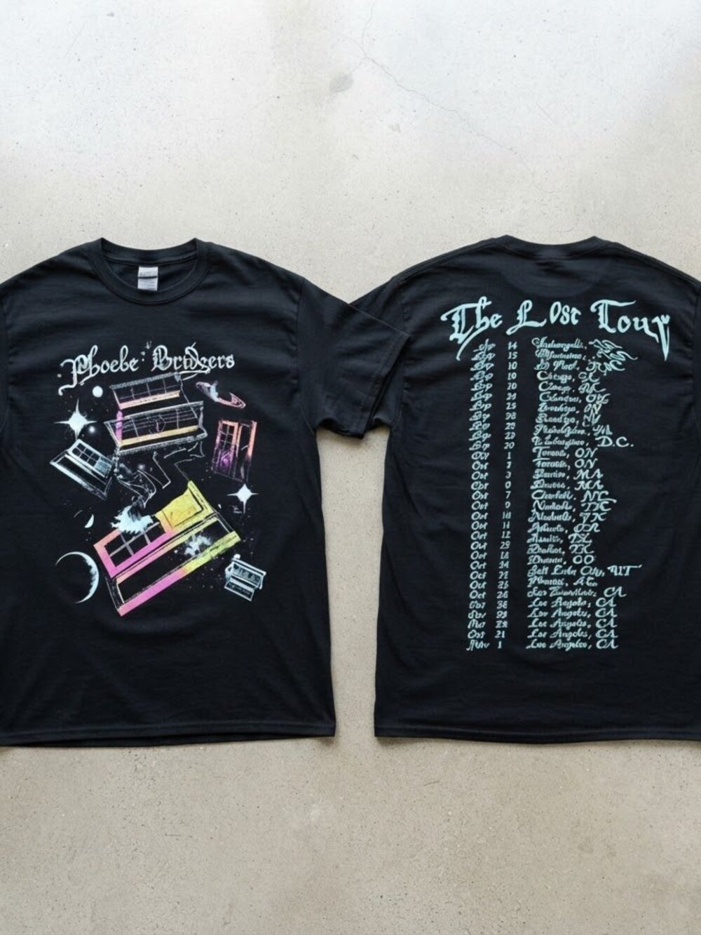 Phoebe Bridgers The Lost Tour 2026 Graphic Black T-Shirt S-4XL